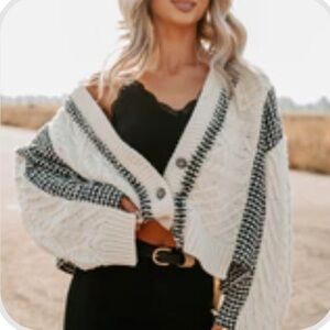 Black and white Cardigan sweater